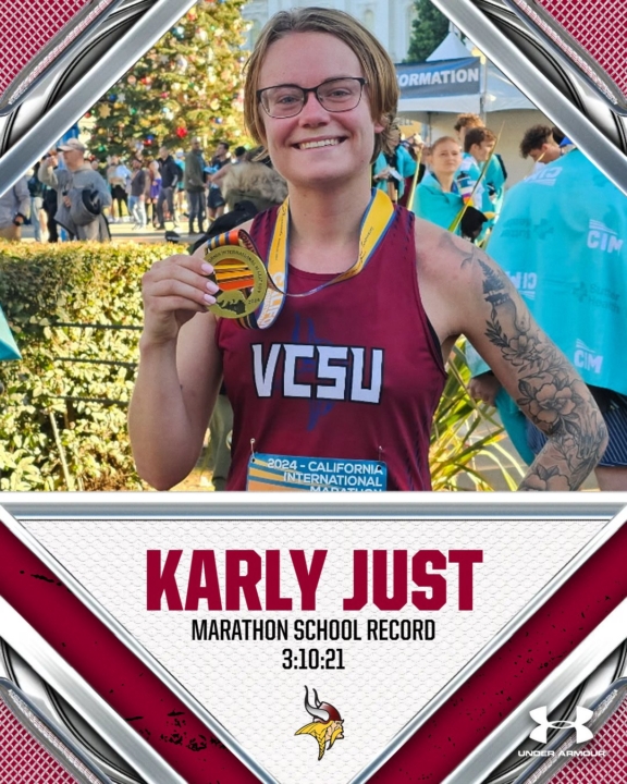Karly Just holding medal