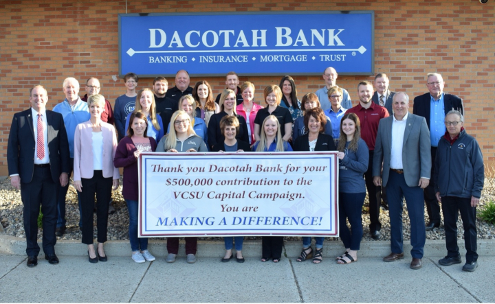 Dacotah Bank Employees present a Capital Campaign gift to Valley City State University