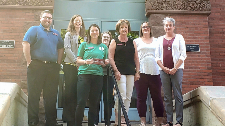 Kelsie Carter with Financial Aid & Registrars Staff