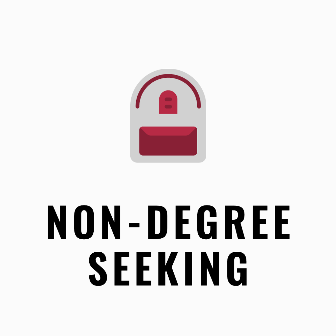 Non-degree seeking icon with a grey backpack