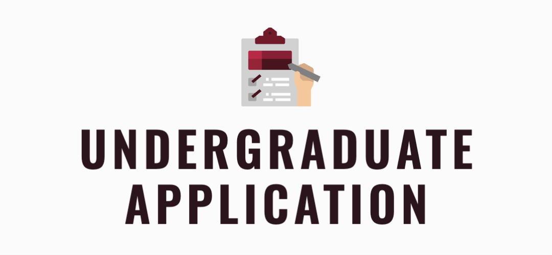 Undergraduate Application button with an icon showing an application form