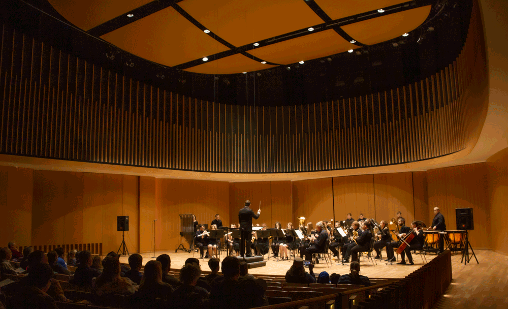 Concert Band in the new Center of the Arts building