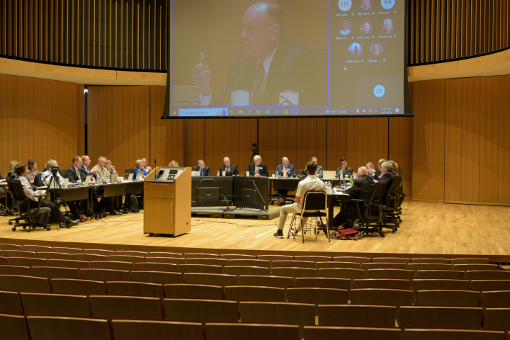 State Board meeting in the Center for the Arts Performance Hall