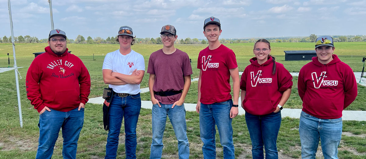 Members of the VCSU Trap team that participated include Picture L-R: Jacob Hanson, Kaden Schafer, Derek Jacobs, Grant Larson, Kelby Gjovik, Connor Beck, not picture Seth Gerhard.