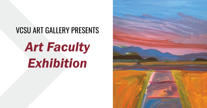 art faculty exhibition poster featuring painting