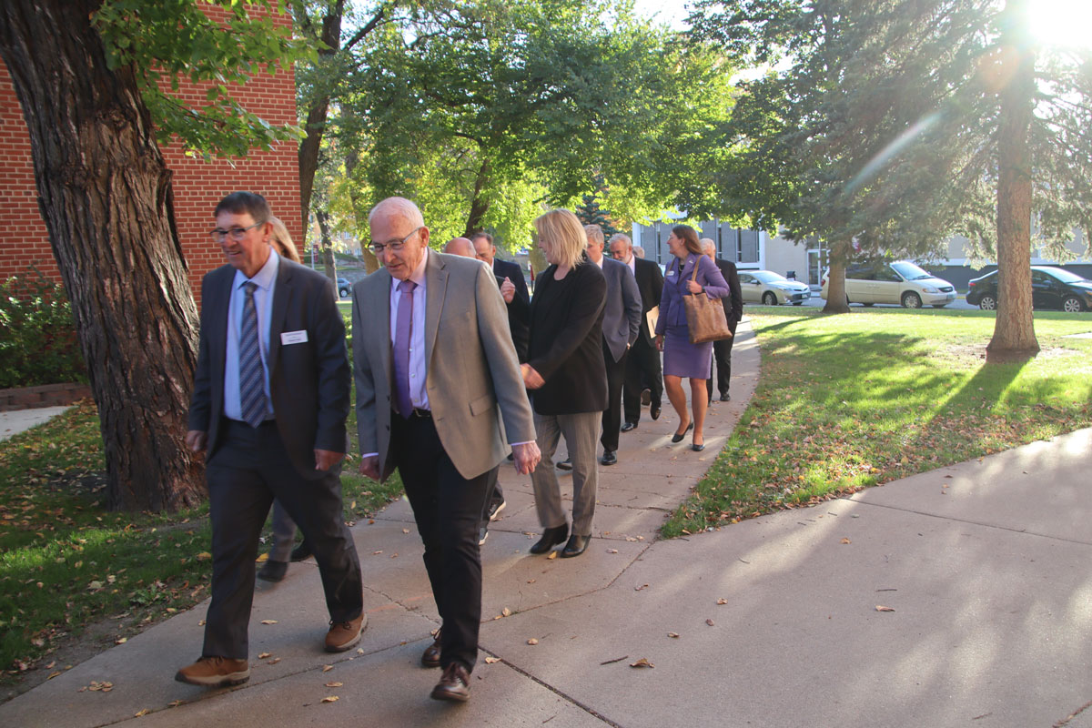 Members fo the Interim Higher Education Committee visitnig VCSU oN Tuesday, Oct. 10. 