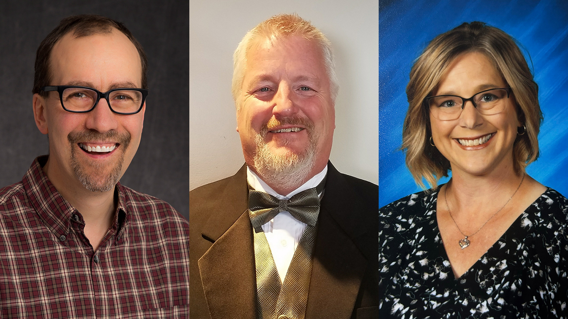 Headshots of Bill Wieland, John Monilaws and Tricia Lebahn