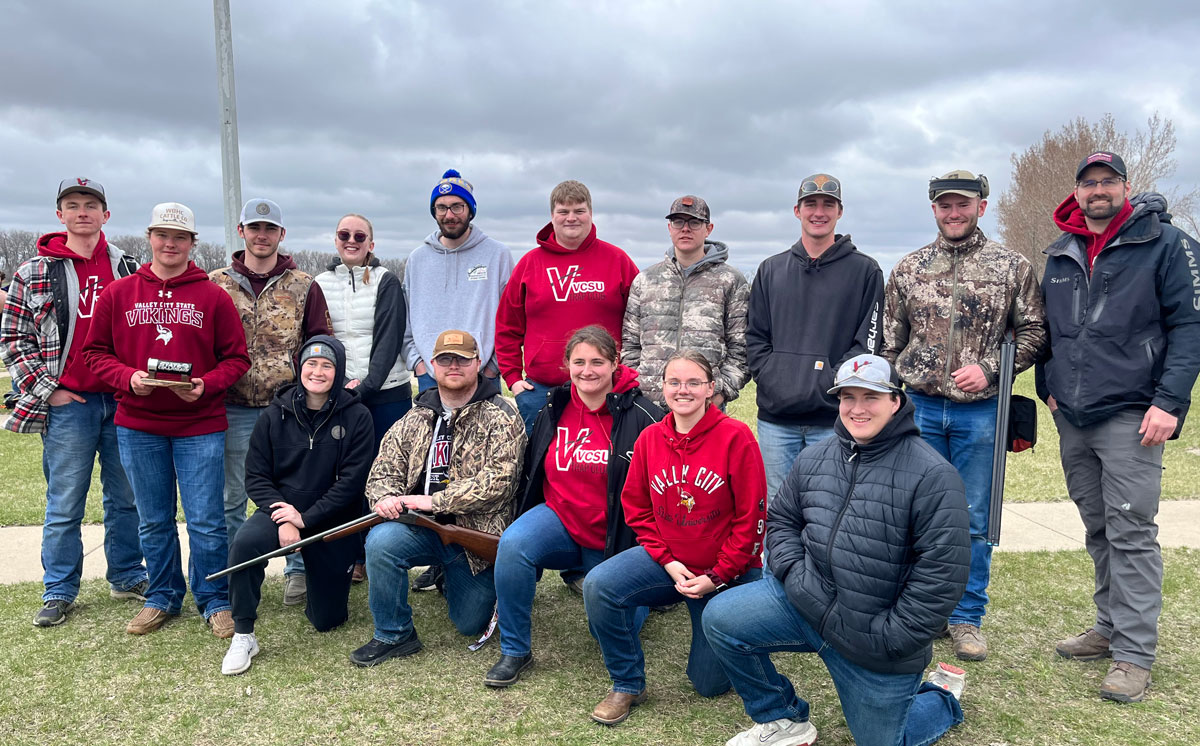 Members of the VCSU Trap Club in a group photo after the North Dakota Collegiate Trap Competition