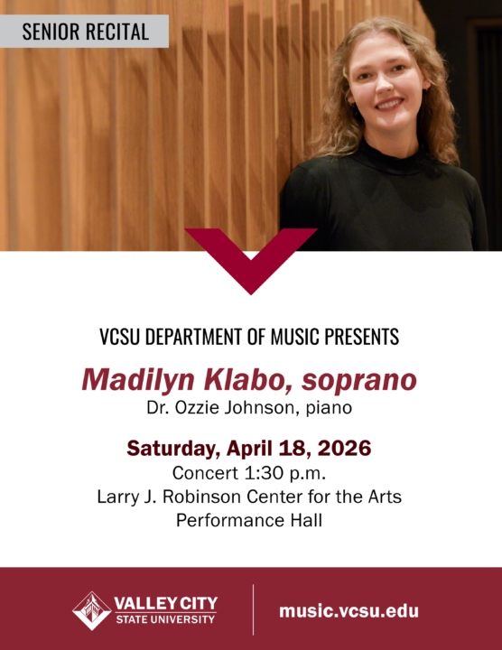 decorative text with photo of Madilyn Klabo