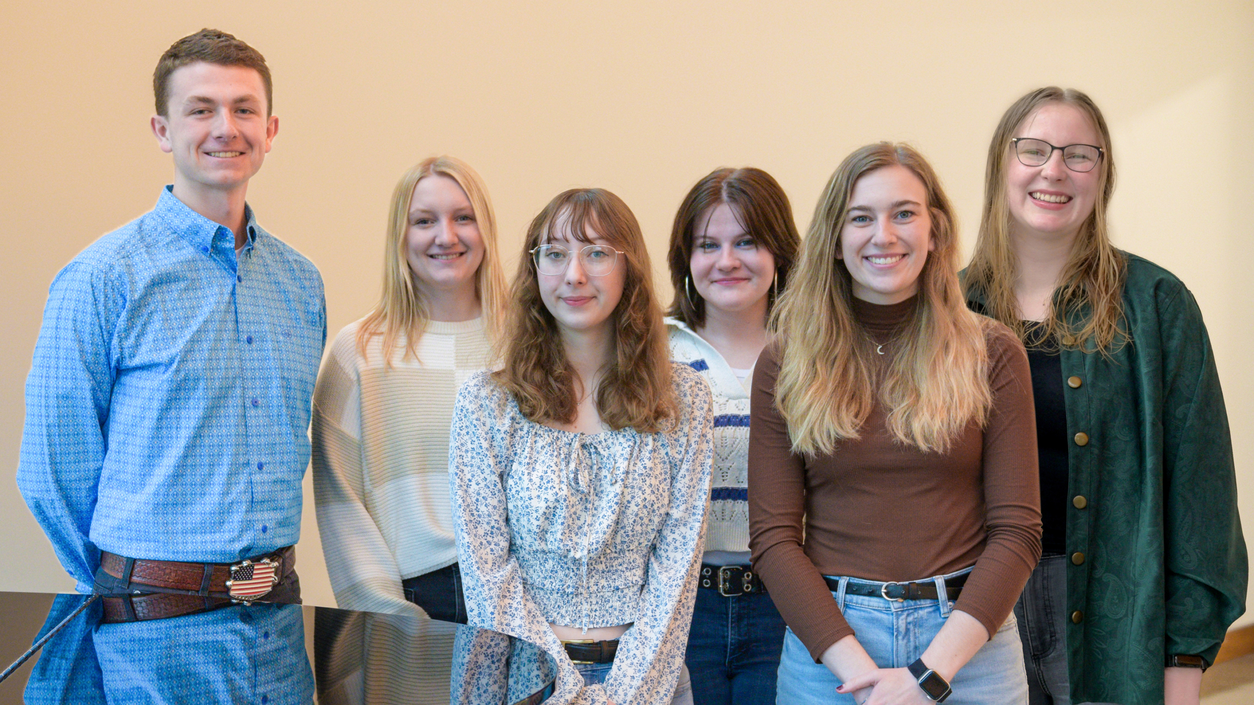 The 2025 Viking Pilots are pictured: Grant Larson, Beth Mehus, LilyBeth Townsend, Grace Reep, Tara Dahl and Grace Mueller.