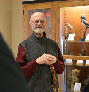 Dick Monson talks about some of his favorite birds with VCSU students.