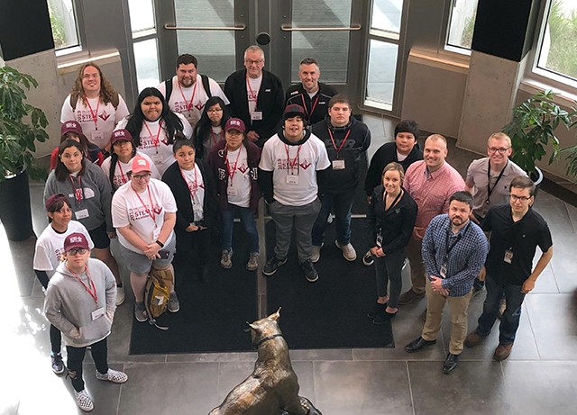 VCSU Middle School STEM Academy participants are pictured at Doosan Bobcat in West Fargo.