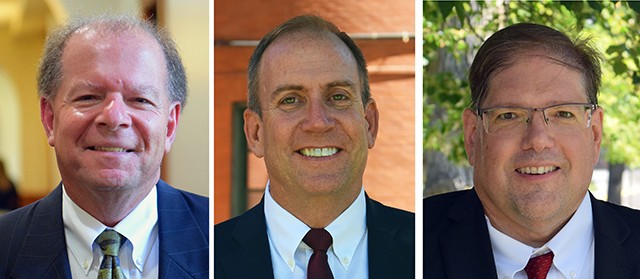 VCSU presidential finalists (l to r): Jack Geller, Alan LaFave, James Williams