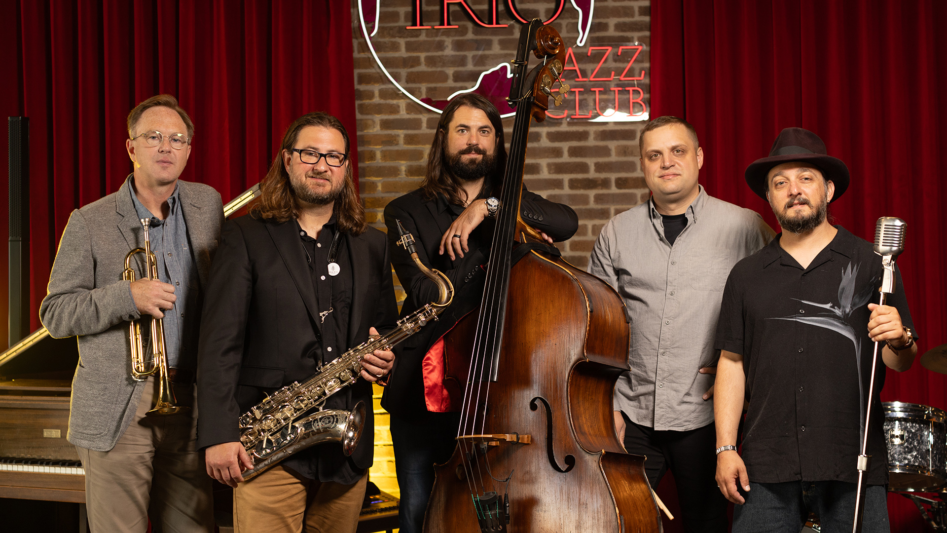 Members of the JAS Quintet pose with their instruments