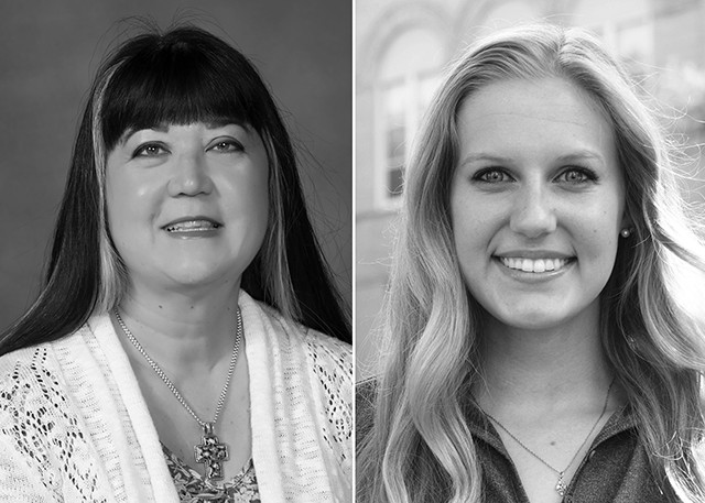 Speakers at VCSU’s Winter Commencement include Joan Oigawa Aus (left) and Autumn Johnson.