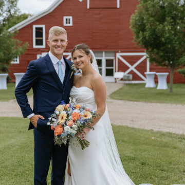 woman and man in wedding attire