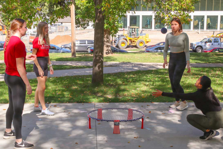 students playing games during homecoming week