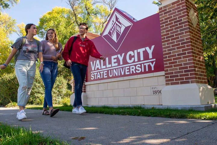 students walking on campus