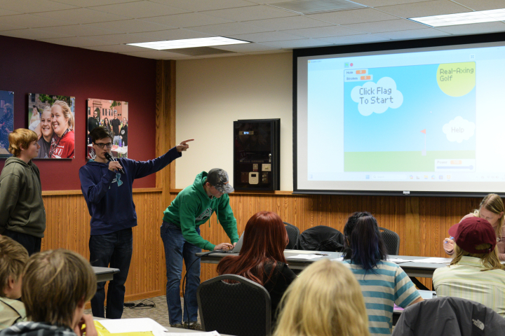 Students presenting at Tech Wars