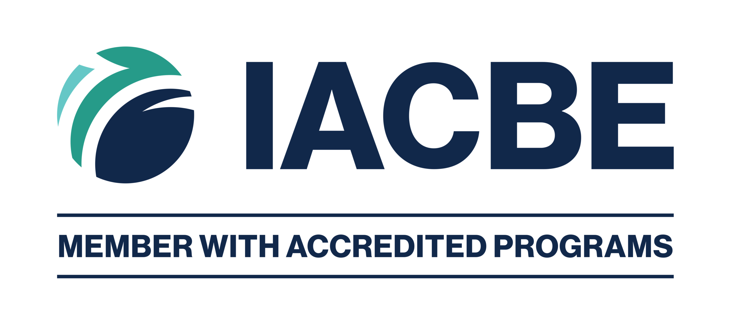 IACBE Logo, text of Member with Accredited Programs