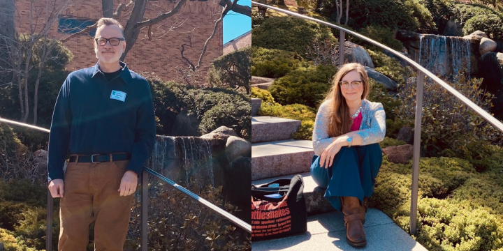 Brister and Wicktor at Normandale Japanese Garden