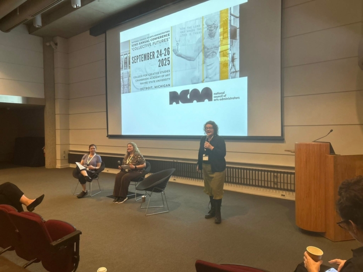 Mirscov during panel at the conference