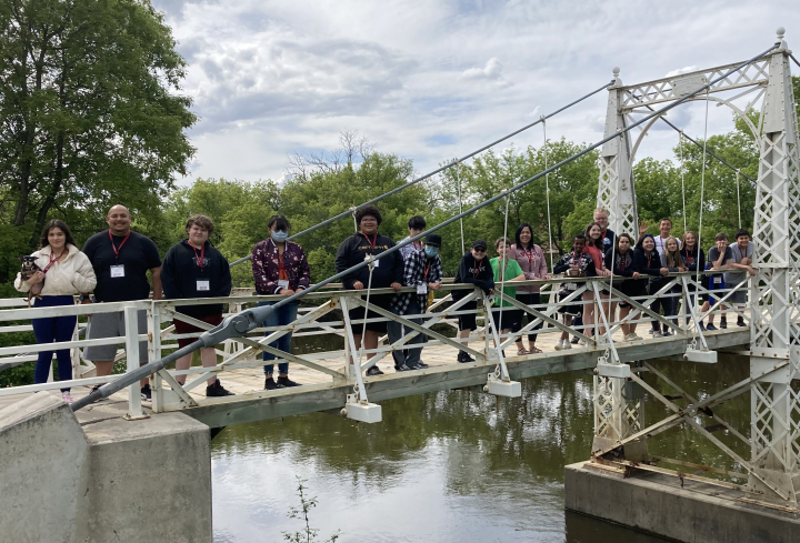 INSTEM students on VCSU footbridge