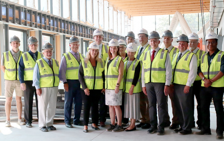 Interim Higher Education legislative committee touring the new VCSU Center for the Arts