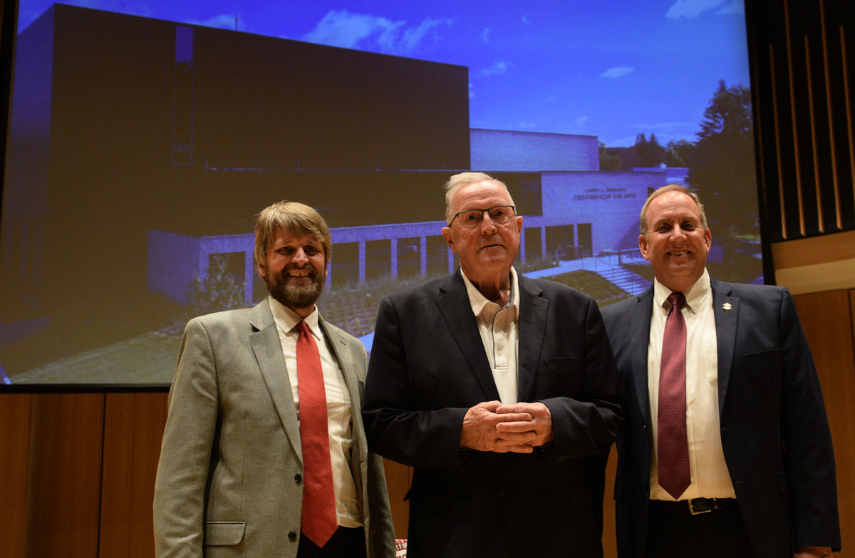 Larry J. Robinson during the renaming of the Center for the Arts