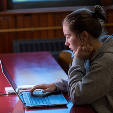 Student working on computer
