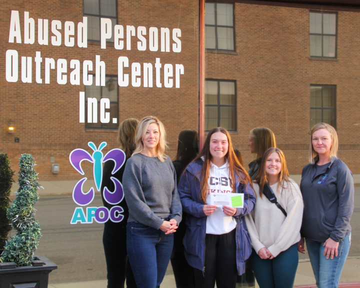 VCSU presenting check to APOC