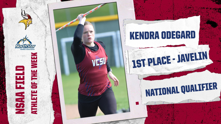 Kendra Odegard throwing javelin