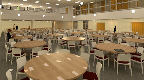 Architect rendering of Student Center Multipurpose Room