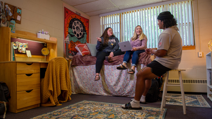 McCoy Hall dorm room with students
