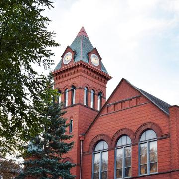 Clocktower on top of McFarland Hall