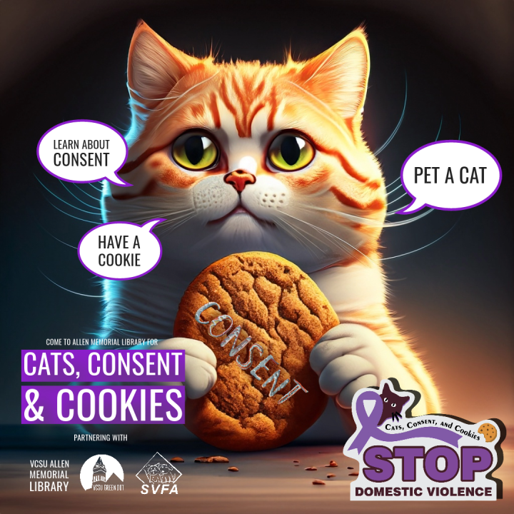 Cats, consent and cookies graphic