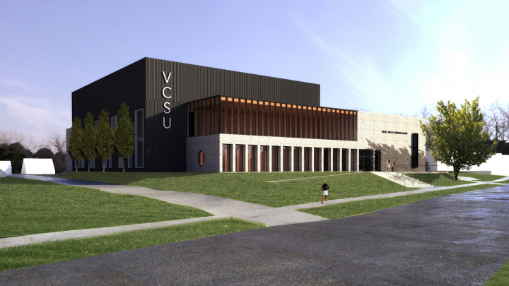 Rendering of new campus Center for the Arts