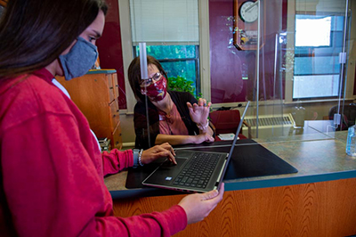 Masks being used in business Office