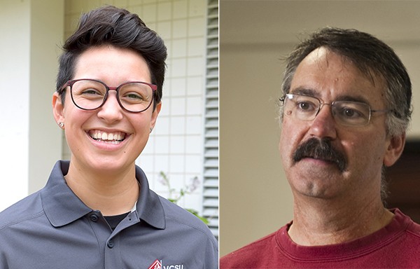 Brandi Aranda (right) will give the student reflection at VCSU’s 2020 spring commencement ceremony. Steven King will provide the faculty reflection.