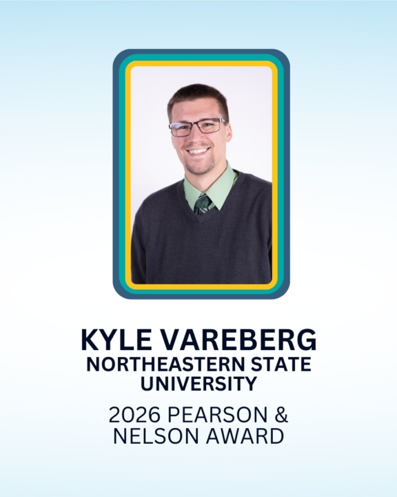 Kyle Vareberg portrait with text about award