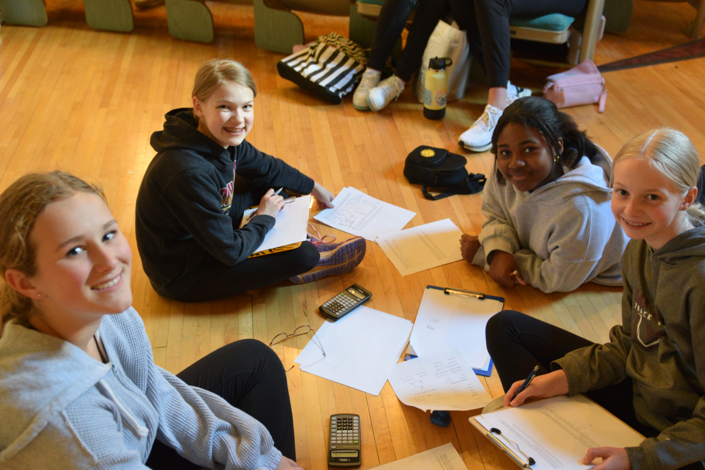 Students work on a test during the math competition