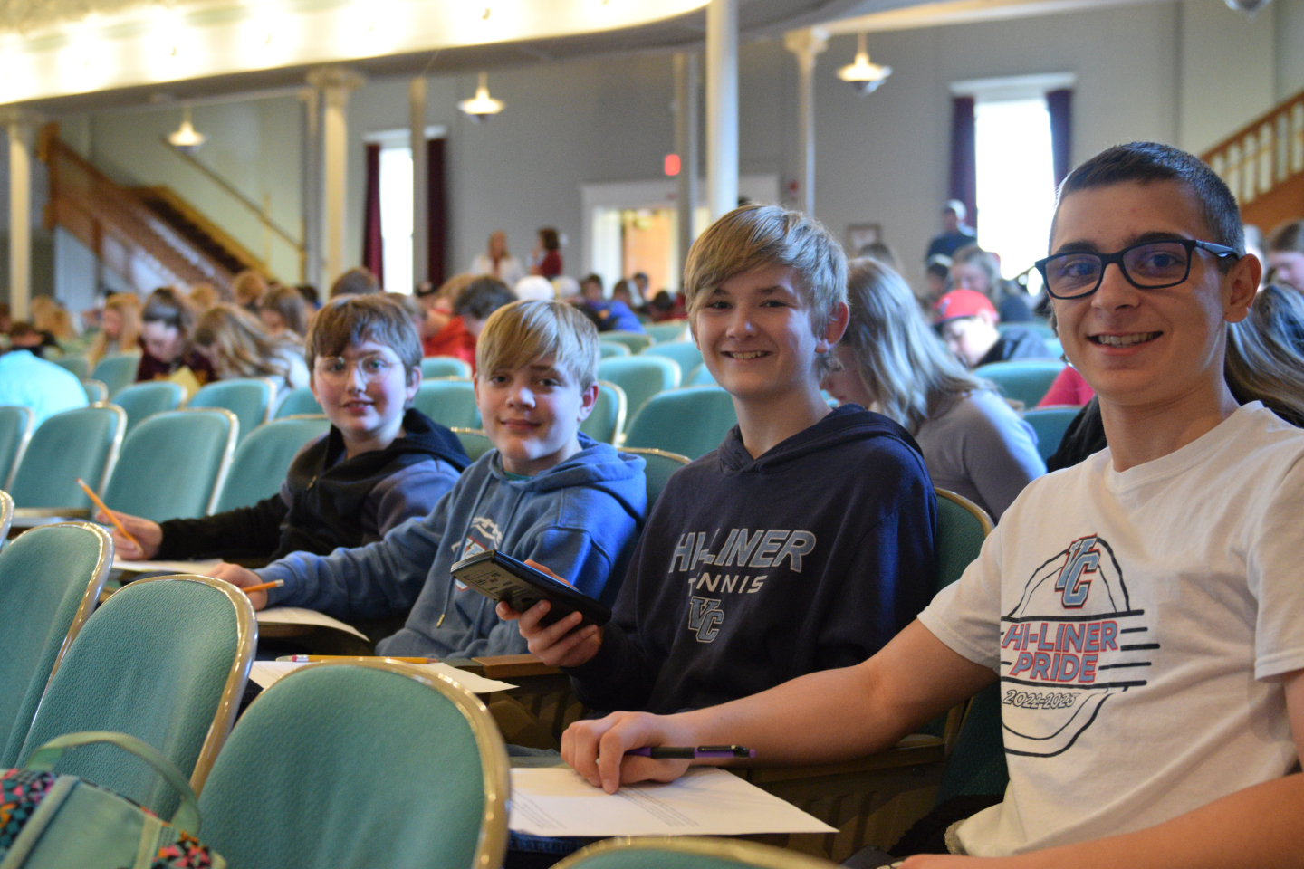 Students work on a test during the math competition