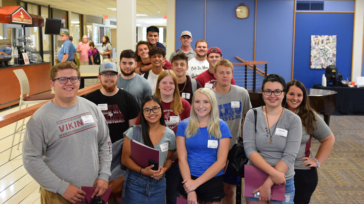 Students during orientation in the Student Center