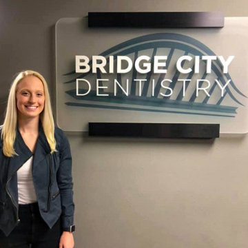 Peyton Halverson, VCSU student, at Bridge City Dentistry