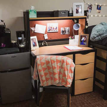 A Snoeyenbos dorm room interior photo
