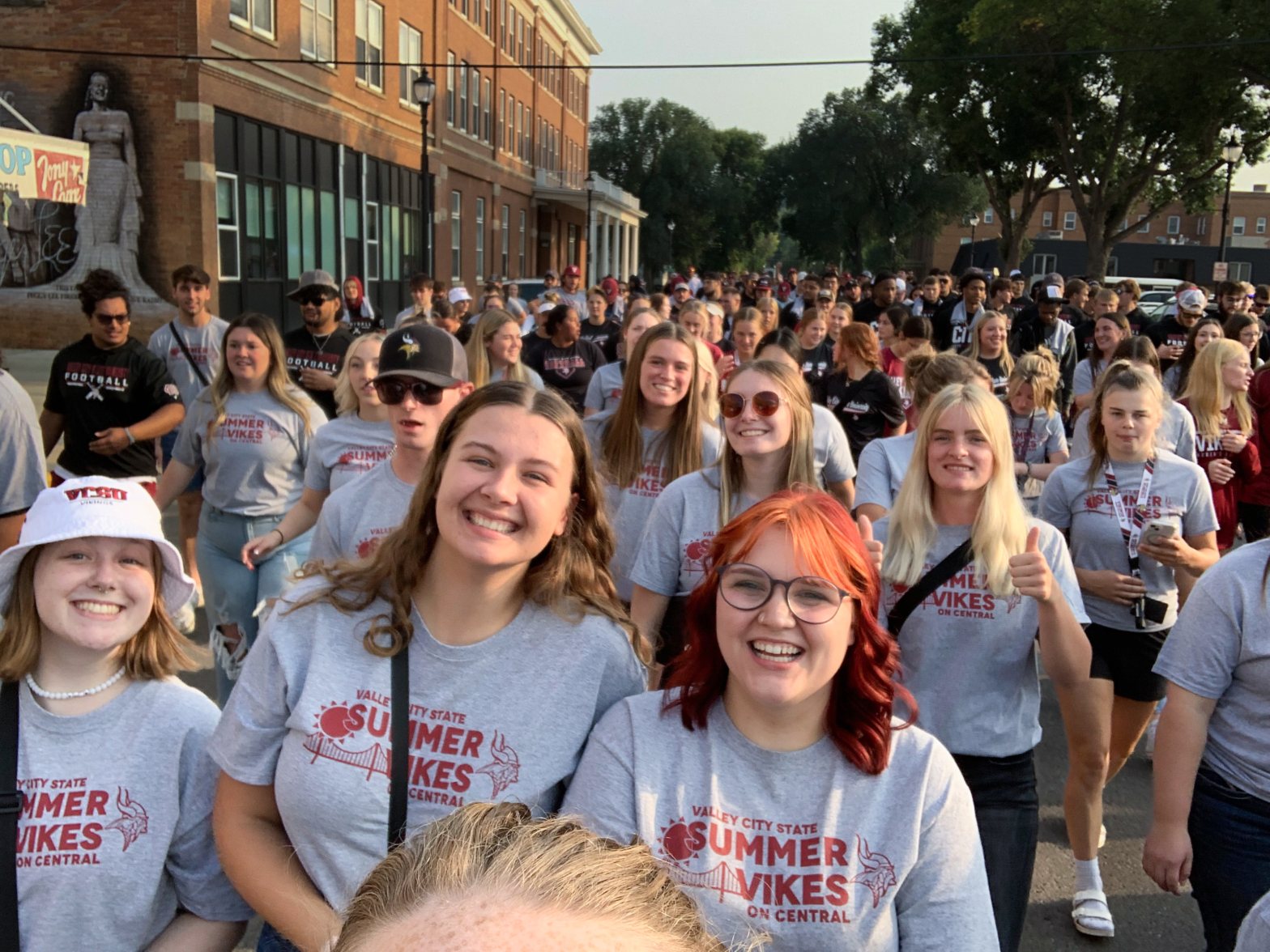 VCSU students walking downtown